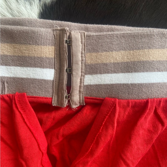 S 🔖 WE THE FREE Tube Top Crop Top Red Tan Brown Striped Band OB1031653 $58 - Picture 8 of 12